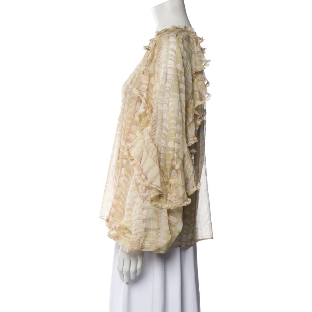 Alexis Ruffled Cream Blouse - Picture 2 of 3